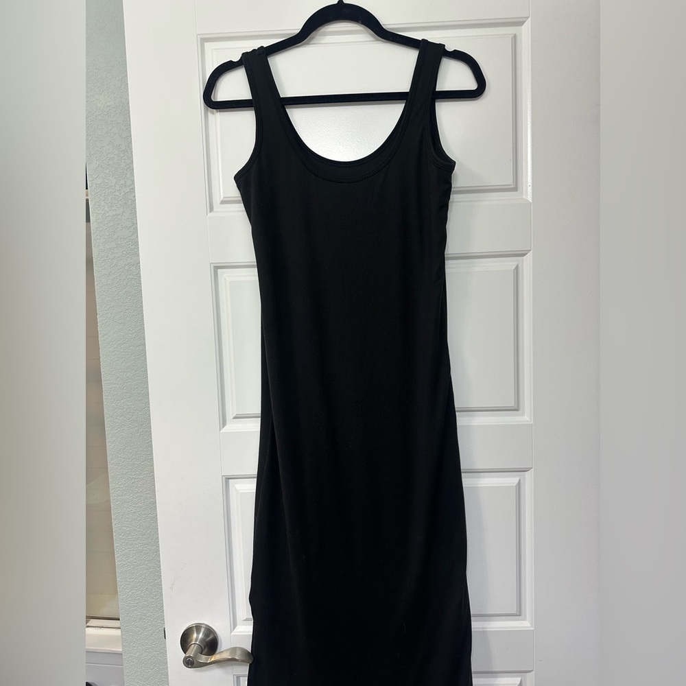 Black form fitting midi dress- maternity